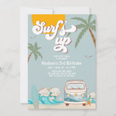 Invitation Retro Boy Surf Surf Surf Anniversaire (Devant)