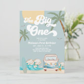 Invitation Retro Boy The Big One Surfing 1er anniversaire (Debout devant)