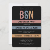 Invitation Rétro BSN Nursing School Graduation RN (Devant)