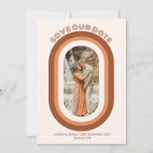 Invitation Retro Burnt Orange Arch Photo Sauver Notre Date (Devant)