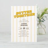 Invitation Retro Butter Together Yellow Bridal Shower (Debout devant)