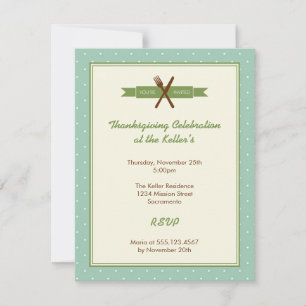 Invitation Retro cadre pois cadre hôtesse dîner fête