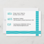 Invitation Retro Camper Aquamarine en Forme de Larme pour Gla (Dos)