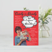 Invitation Retro Candy est Dandy Bachelorette Party Invitatio (Debout devant)