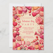 Invitation Retro Candy Sweets Valentine Party (Devant)