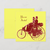 Invitation RETRO CARS 2, RESTAURATION AUTOMATIQUE, jaune brun (Devant / Derrière)