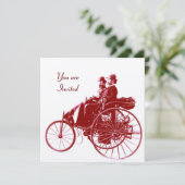 Invitation RETRO CARS 2, RESTAURATION AUTOMATIQUE, or rouge b (Debout devant)