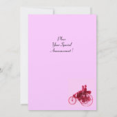 Invitation RETRO CARS AUTO RESTAURATION argent rouge fuchsia (Dos)