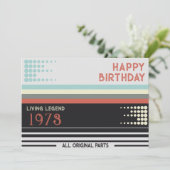 Invitation Retro Cassete Joyeux anniversaire (Debout devant)