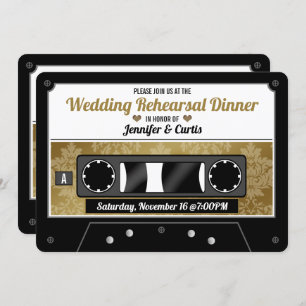 Invitation Retro Cassette Mariage Répétition Dîner Invit