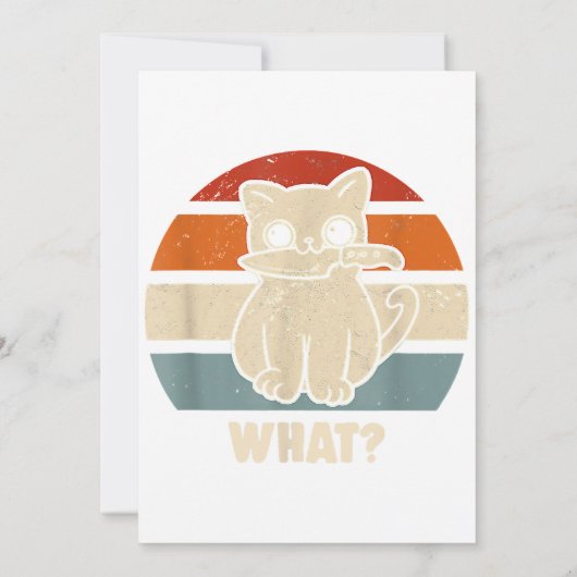 Invitation Rétro Ce Chat Couteau Meow Kitty Funny Chats Maman (Dos)