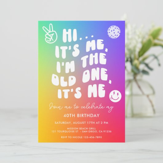 Invitation Rétro C'est moi Je suis le vieux n'importe quel âg (Debout devant)