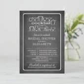 Invitation Retro Chalkboard Cocktail Party Bridal (Debout devant)