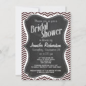 Invitation Retro Chalkboard look; Dark Sienna Chevron (Devant)