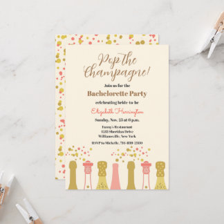 Invitation Retro Champagne Cool Vintage Bachelorette Party