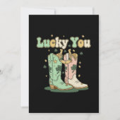 Invitation Retro Chanceux Vous Bottes de Cowboy St Patrick  (Devant)