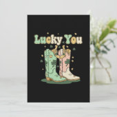 Invitation Retro Chanceux Vous Bottes de Cowboy St Patrick  (Debout devant)