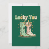 Invitation Retro Chanceux Vous Bottes de Cowboy St Patrick  (Dos)