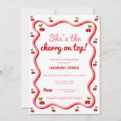 Invitation Retro Cherry sur le dessus Valentine Fête des mari (Devant)