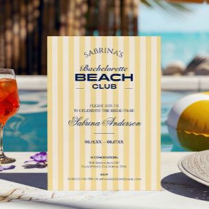 Invitation Retro Chic Beach Club Week-end d'enterrement de vi