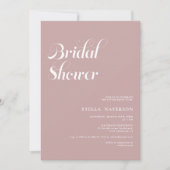 Invitation Retro chic simple mariage dusty pink (Devant)
