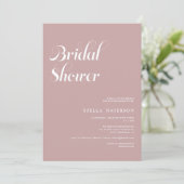 Invitation Retro chic simple mariage dusty pink (Debout devant)