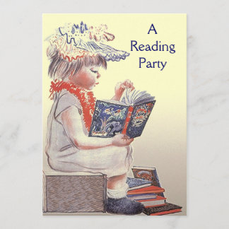 Invitation Retro Child Reading Party Book Club