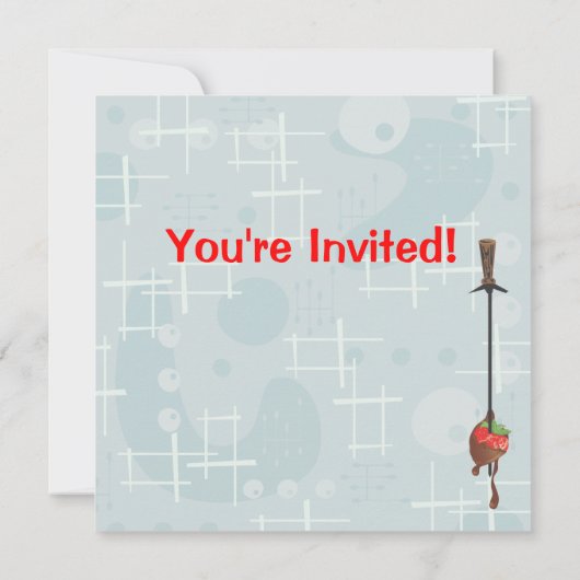 Invitation Retro Chocolate Fondue Party (Dos)