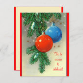 Invitation Retro Christmas Bulbs Party (Devant / Derrière)