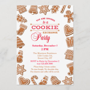 Invitation Retro Christmas Cookie Exchange Party