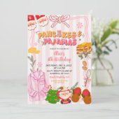 Invitation Retro Christmas Pancake and Pajama Party Birthday (Debout devant)
