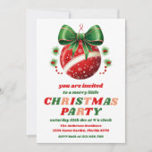 Invitation Retro Christmas Tree Ornaments Editable Party (Devant)
