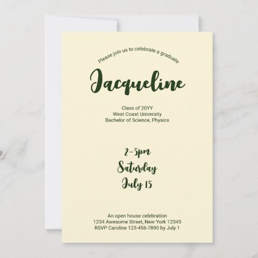 Invitation Retro Ciao Diplômé Italien 2024 Arc Rose Photo (Dos)