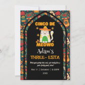 Invitation Rétro Cinco De Mayo - Joli Chat Three-esta (Devant)