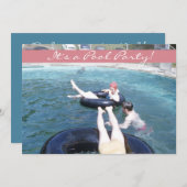 Invitation Retro Cinties Piscine Party Vintage maillot de bai (Devant / Derrière)