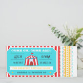 Invitation Retro Circus Ticket Anniversaire de enfant Party (Debout devant)