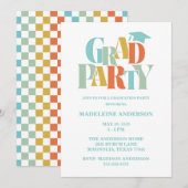 Invitation Retro Class of Congrats Graduation (Devant / Derrière)