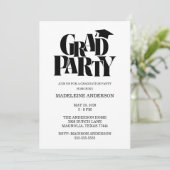 Invitation Retro Class of Congrats Graduation Black  (Debout devant)