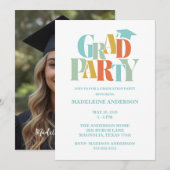 Invitation Retro Class of Congrats Graduation Photo (Devant / Derrière)