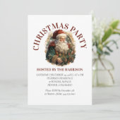 Invitation Retro classique Vintage Père Noël (Debout devant)