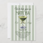 Invitation Retro Club Olive Bow Love You Matcha Baby shower (Devant)