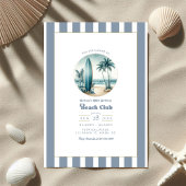 Invitation Retro Coastal Beach Club Fête d'anniversaire