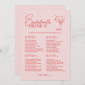 Invitation Retro Cocktail Bachelorette Partie Boire Si (Devant / Derrière)
