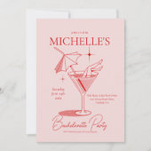 Invitation Retro Cocktail Bachelorette Party (Devant)