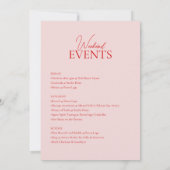 Invitation Rétro Cocktail Bachelorette Week-end Itinéraire (Dos)