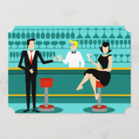 Invitation Retro Cocktail Lounge Sur Mesure