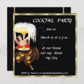 Invitation Retro Cocktail Party (Devant / Derrière)