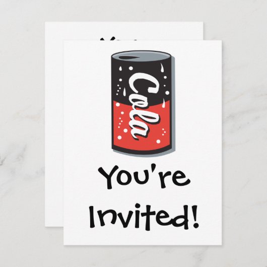 Invitation retro cola peut concevoir (Devant / Derrière)