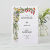 Invitation Retro Color Botanical Floral Border Wedding (Debout devant)