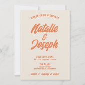 Invitation Retro Colorful Gras brillant Funky Mariage tendanc (Devant)